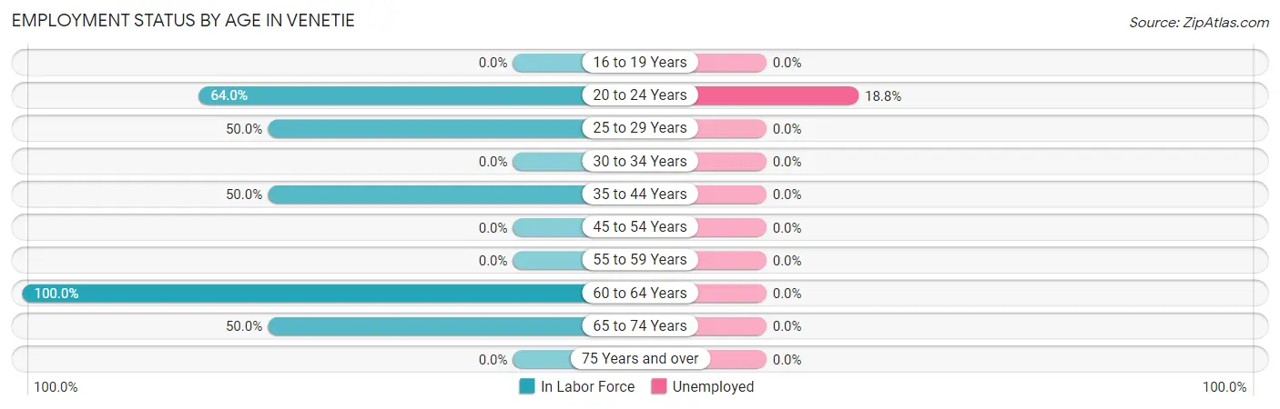 Employment Status by Age in Venetie