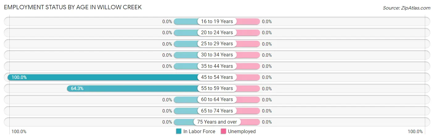 Employment Status by Age in Willow Creek