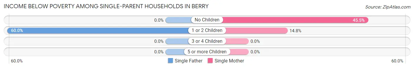 Income Below Poverty Among Single-Parent Households in Berry