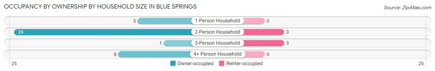 Occupancy by Ownership by Household Size in Blue Springs