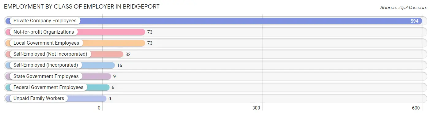 Employment by Class of Employer in Bridgeport