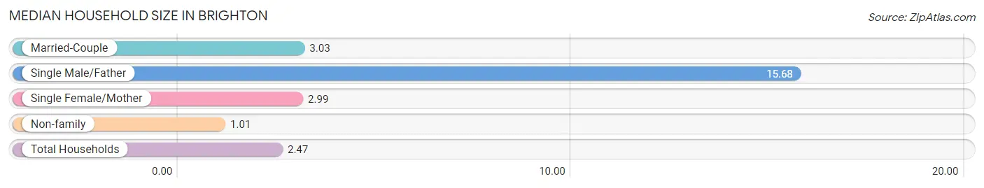 Median Household Size in Brighton