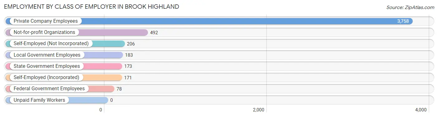 Employment by Class of Employer in Brook Highland