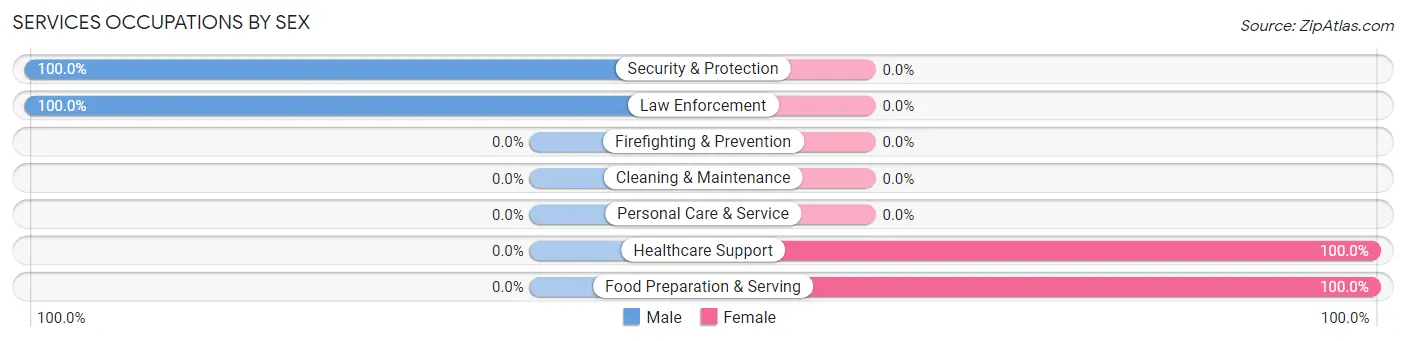 Services Occupations by Sex in Broomtown