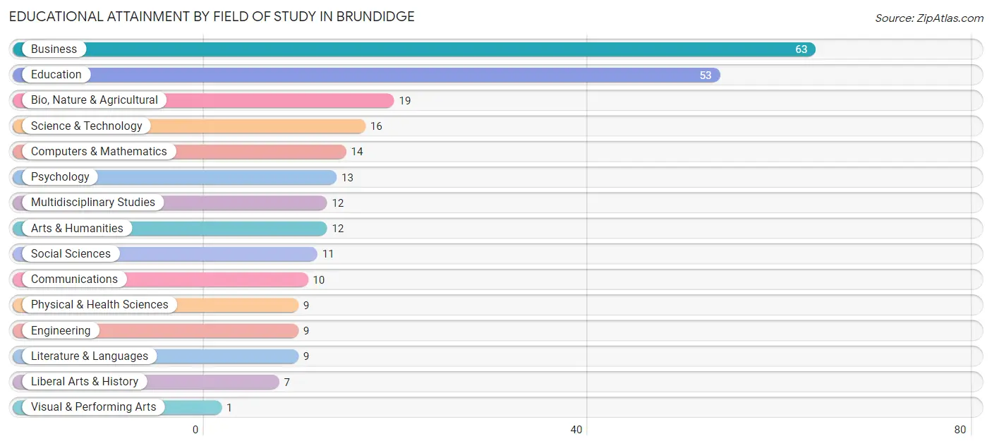 Educational Attainment by Field of Study in Brundidge