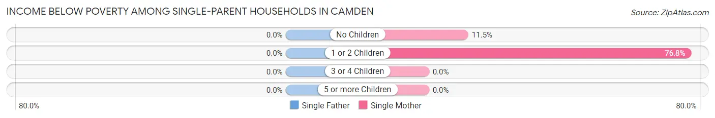 Income Below Poverty Among Single-Parent Households in Camden