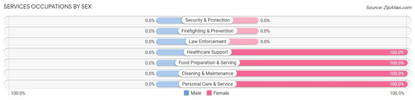 Services Occupations by Sex in Camden