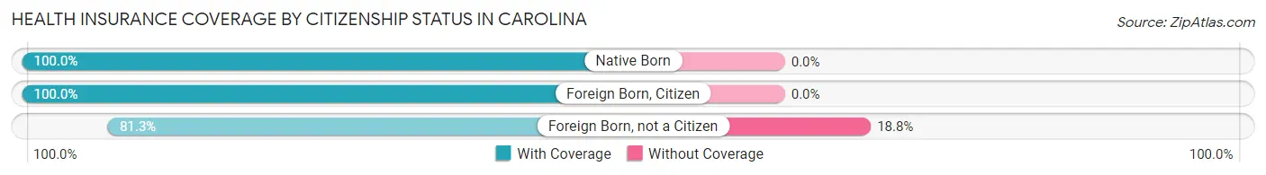 Health Insurance Coverage by Citizenship Status in Carolina