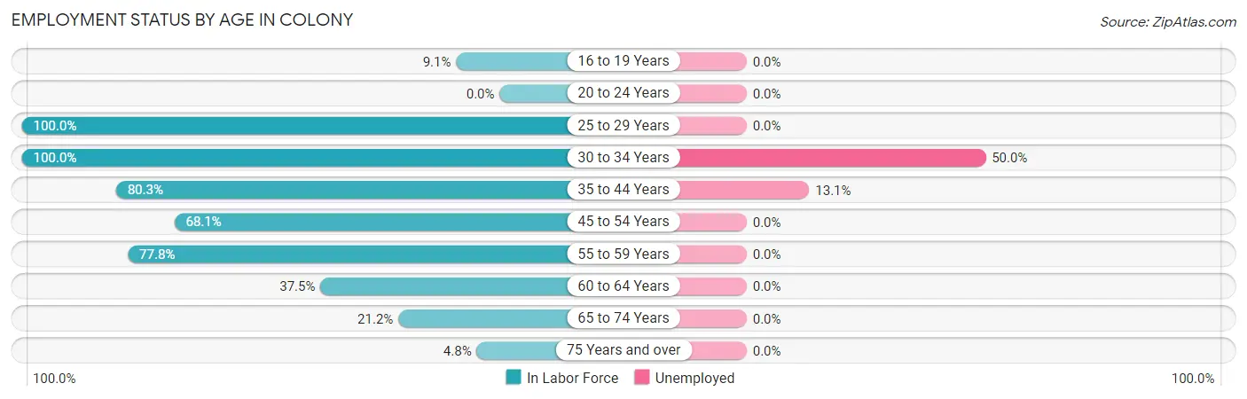 Employment Status by Age in Colony
