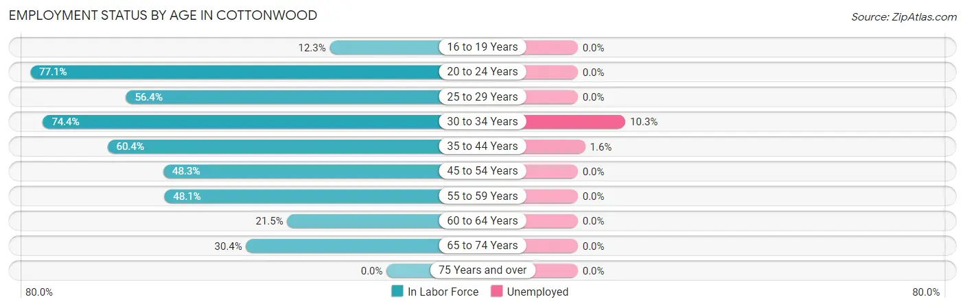 Employment Status by Age in Cottonwood