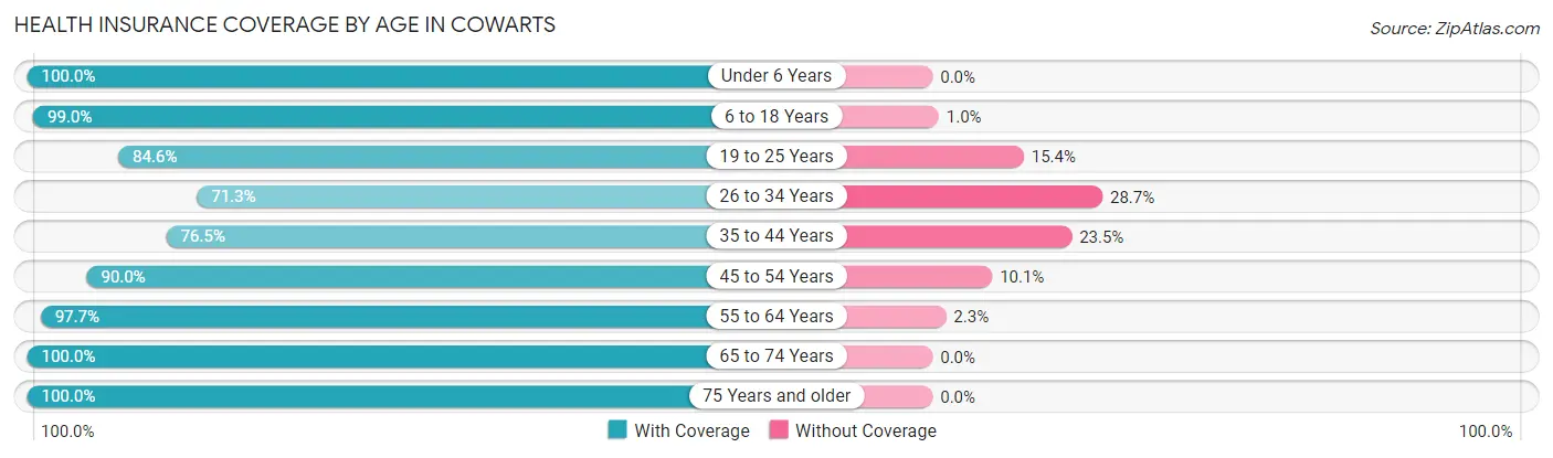 Health Insurance Coverage by Age in Cowarts
