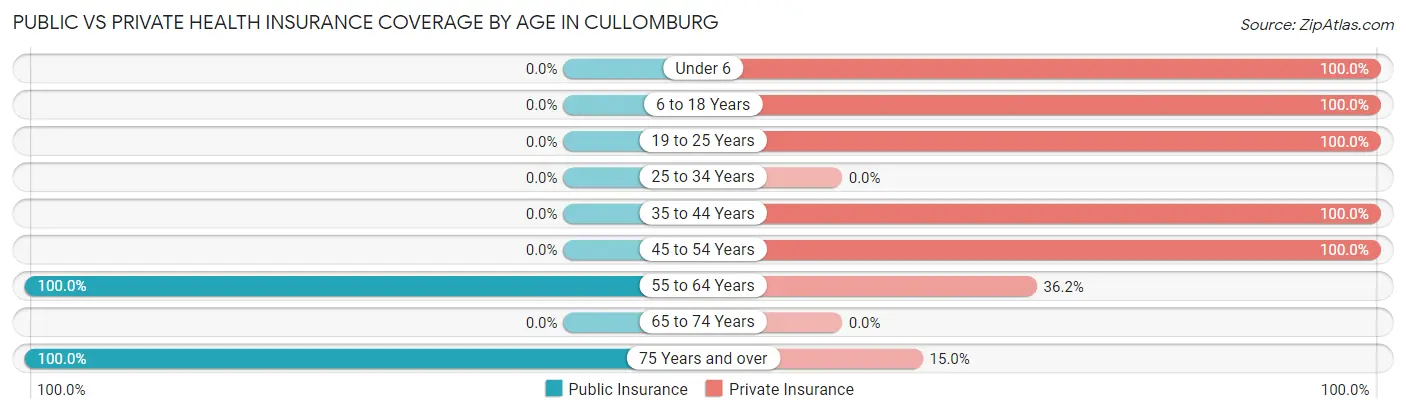 Public vs Private Health Insurance Coverage by Age in Cullomburg