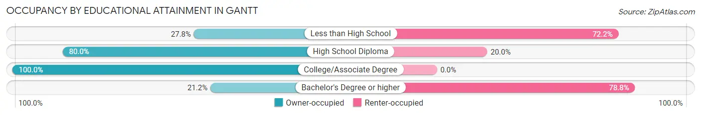 Occupancy by Educational Attainment in Gantt