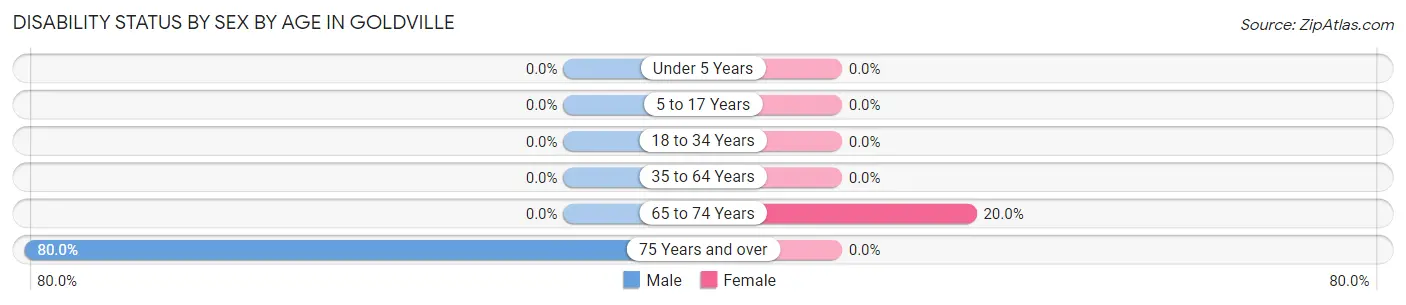 Disability Status by Sex by Age in Goldville