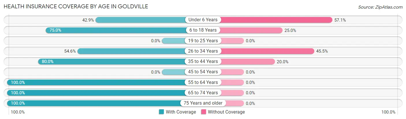 Health Insurance Coverage by Age in Goldville