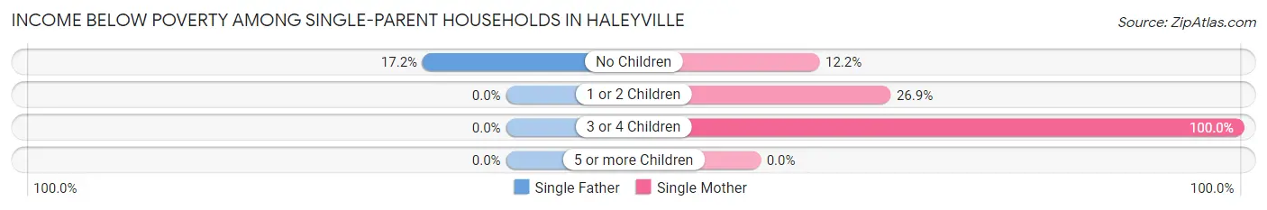 Income Below Poverty Among Single-Parent Households in Haleyville