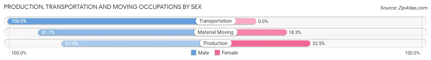 Production, Transportation and Moving Occupations by Sex in Hamilton