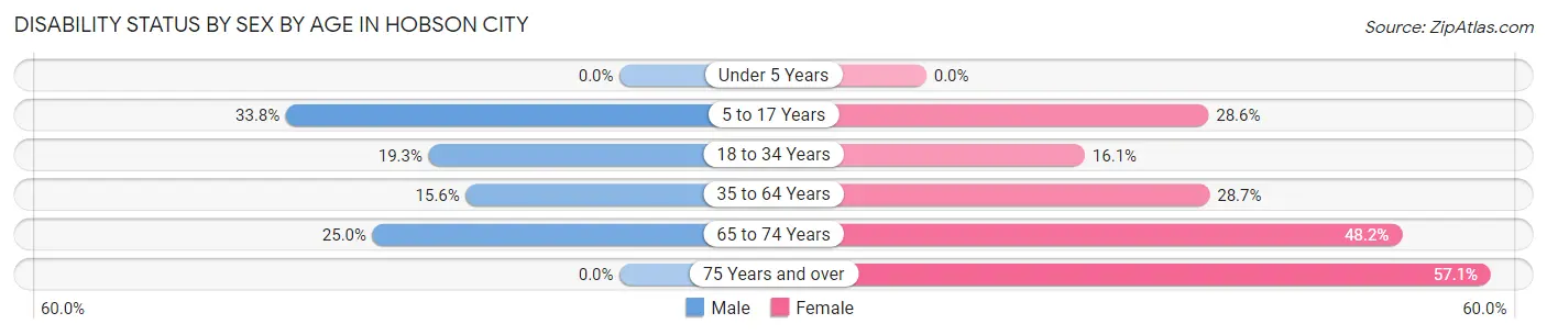Disability Status by Sex by Age in Hobson City