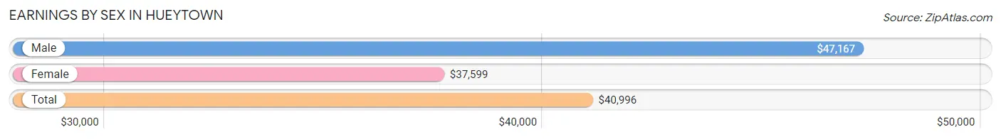 Earnings by Sex in Hueytown