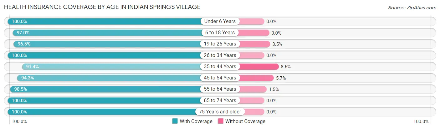 Health Insurance Coverage by Age in Indian Springs Village