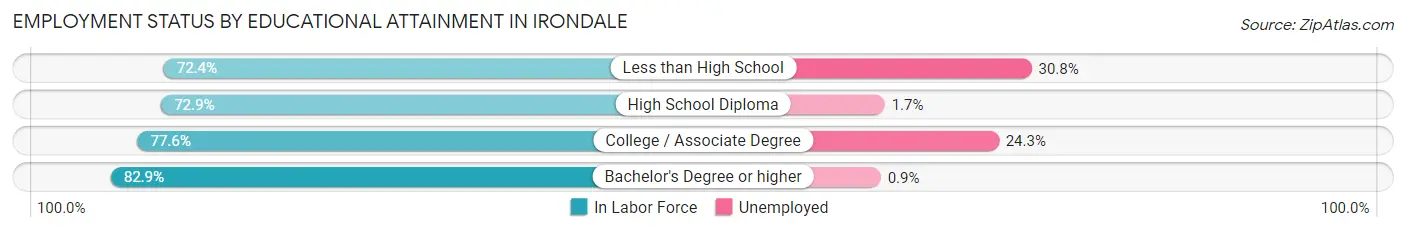 Employment Status by Educational Attainment in Irondale