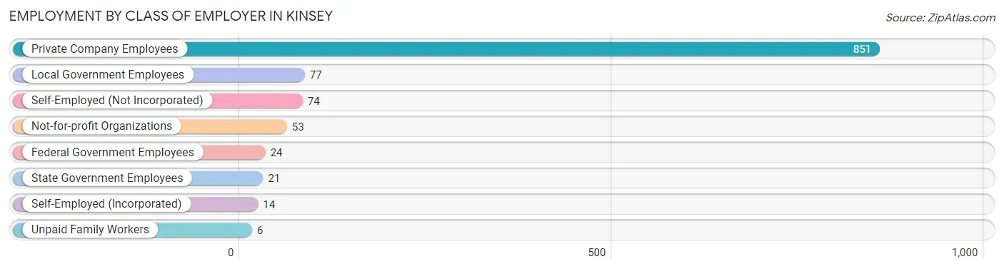 Employment by Class of Employer in Kinsey