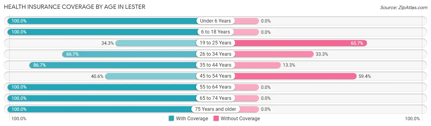 Health Insurance Coverage by Age in Lester