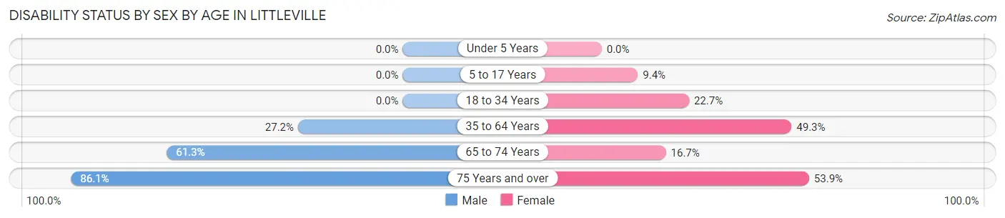 Disability Status by Sex by Age in Littleville