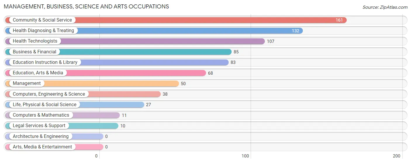 Management, Business, Science and Arts Occupations in Midfield