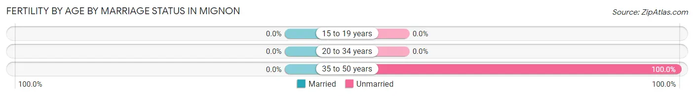 Female Fertility by Age by Marriage Status in Mignon