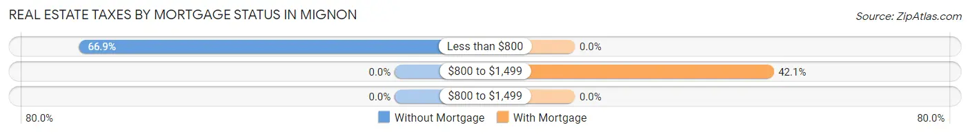 Real Estate Taxes by Mortgage Status in Mignon