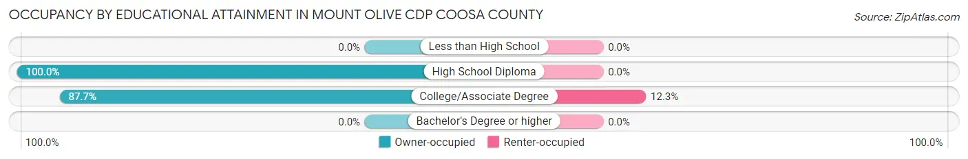 Occupancy by Educational Attainment in Mount Olive CDP Coosa County
