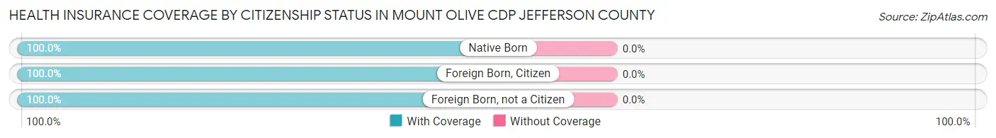 Health Insurance Coverage by Citizenship Status in Mount Olive CDP Jefferson County