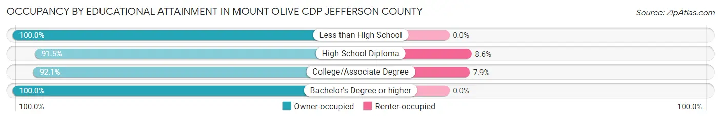 Occupancy by Educational Attainment in Mount Olive CDP Jefferson County