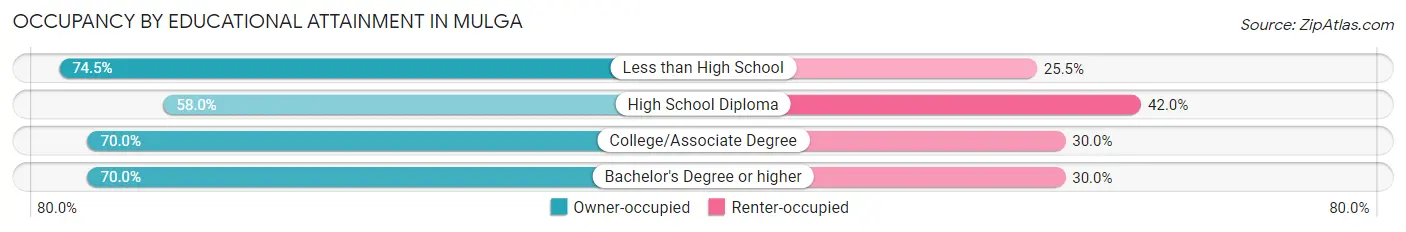 Occupancy by Educational Attainment in Mulga