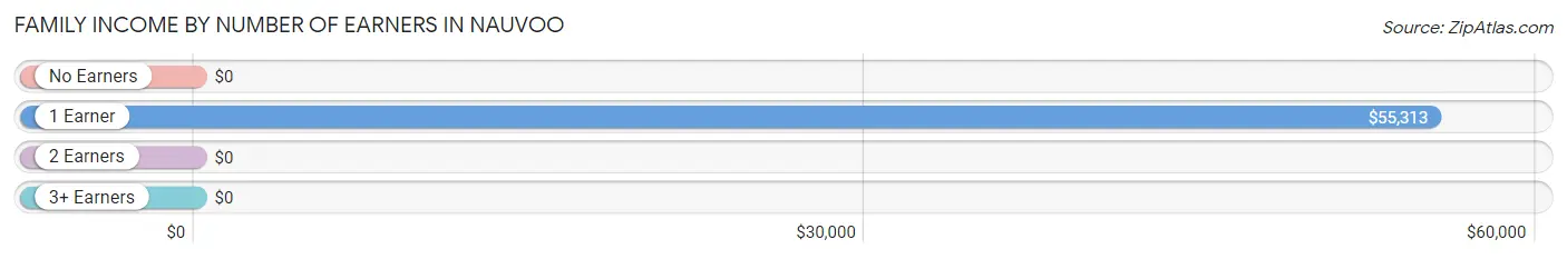 Family Income by Number of Earners in Nauvoo