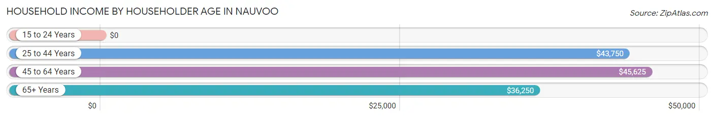 Household Income by Householder Age in Nauvoo