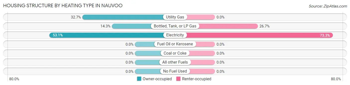 Housing Structure by Heating Type in Nauvoo