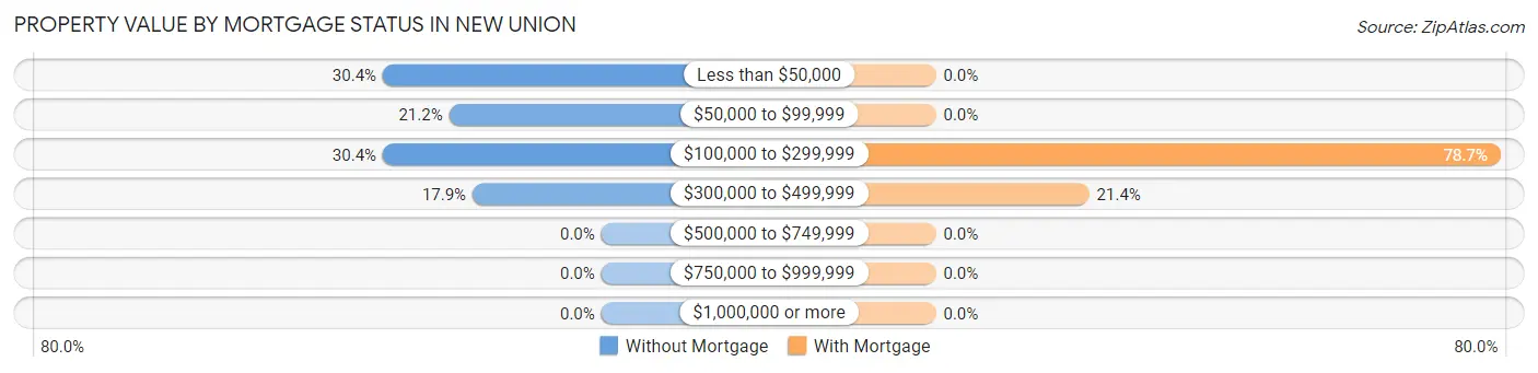 Property Value by Mortgage Status in New Union