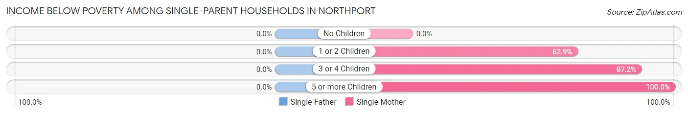 Income Below Poverty Among Single-Parent Households in Northport