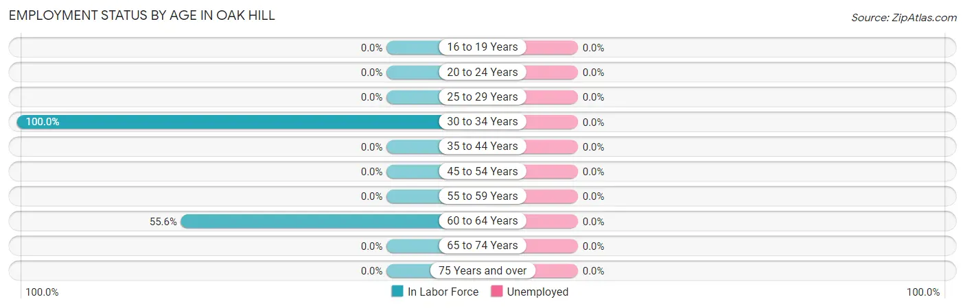Employment Status by Age in Oak Hill