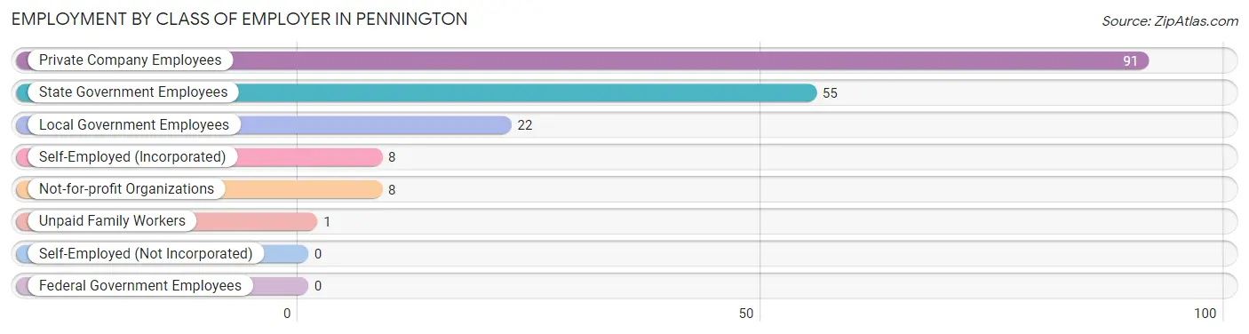 Employment by Class of Employer in Pennington