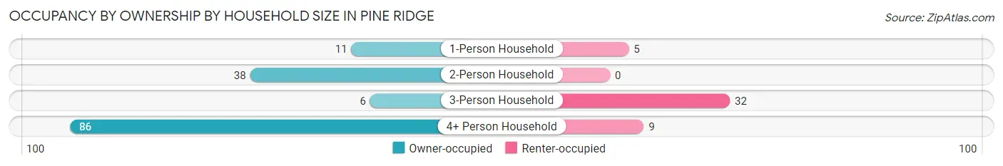 Occupancy by Ownership by Household Size in Pine Ridge