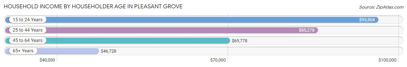 Household Income by Householder Age in Pleasant Grove