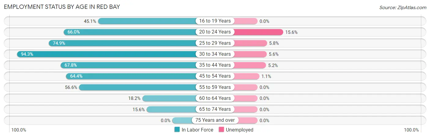 Employment Status by Age in Red Bay