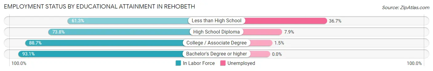 Employment Status by Educational Attainment in Rehobeth