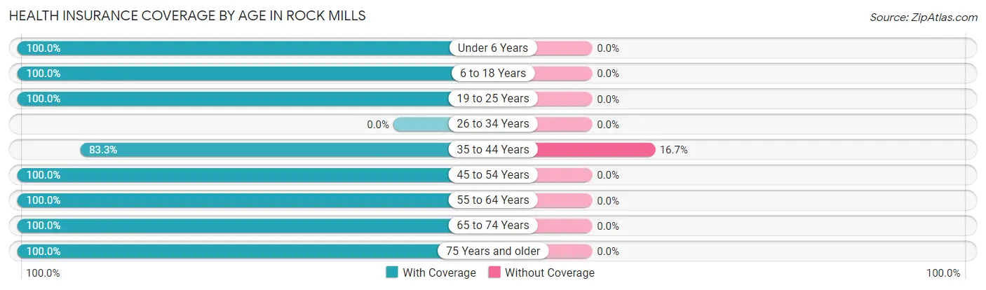 Health Insurance Coverage by Age in Rock Mills