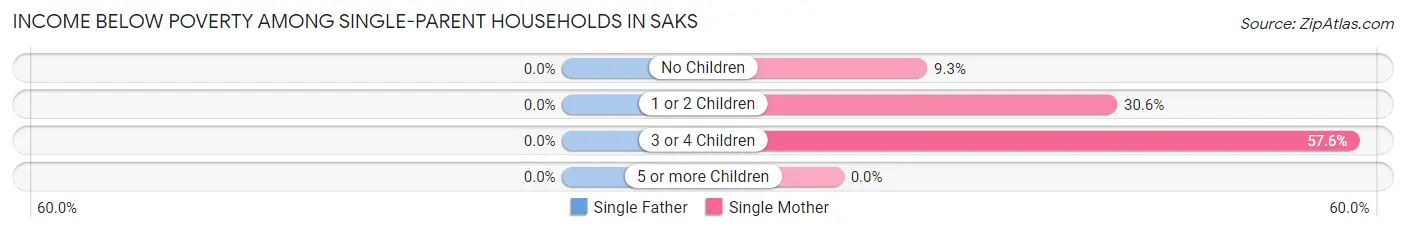 Income Below Poverty Among Single-Parent Households in Saks