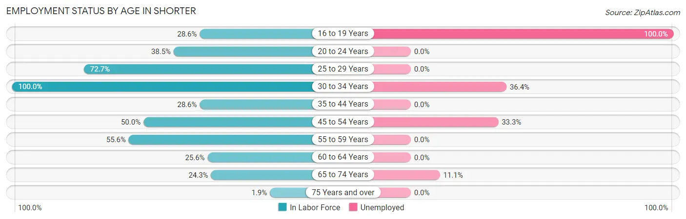 Employment Status by Age in Shorter