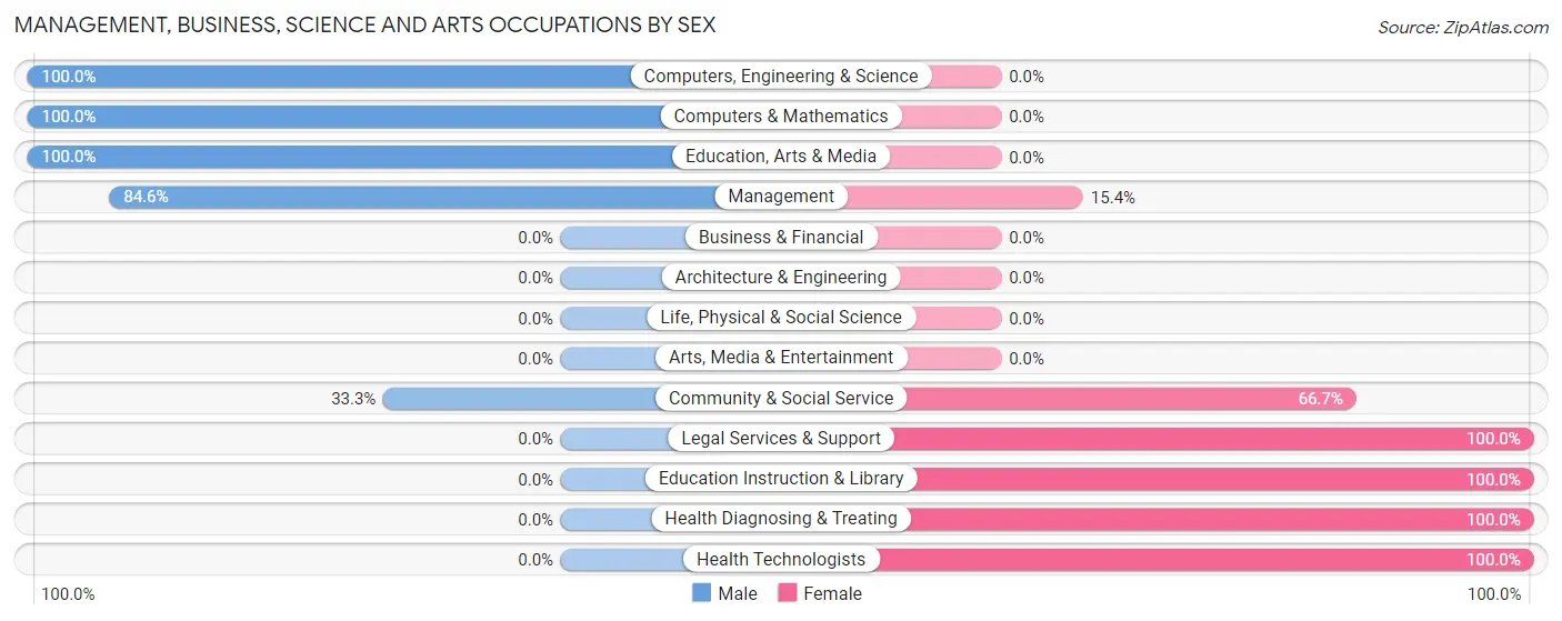 Management, Business, Science and Arts Occupations by Sex in Shorter